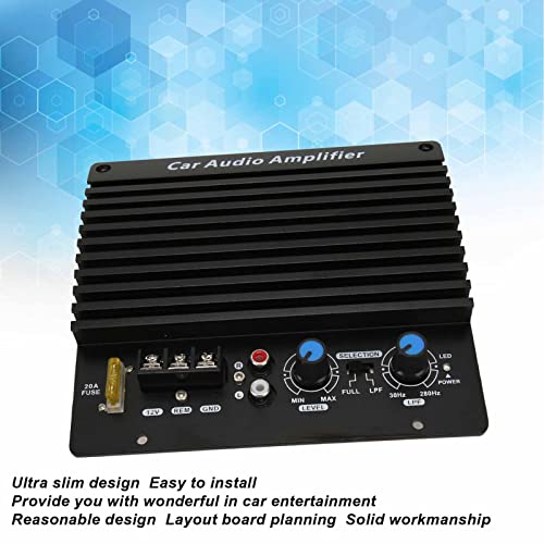 Bewinner 12V Car Amplifier Board 1000W High Power Audio Amplifier Amp Board for Vehicle, Aluminum Alloy Subwoofer Plate with Heat Dissipation Panel, Ultra Thin Design Easy Installation - Image 3