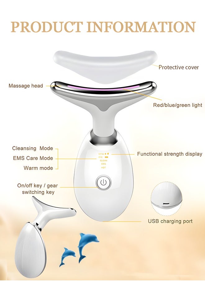 ONE AG ANT - Firming Wrinkle Removal Device, Neck Face Lifting Tighten Massager, LED Photon Therapy Anti Wrinkle Double Chin Remover - Image 1