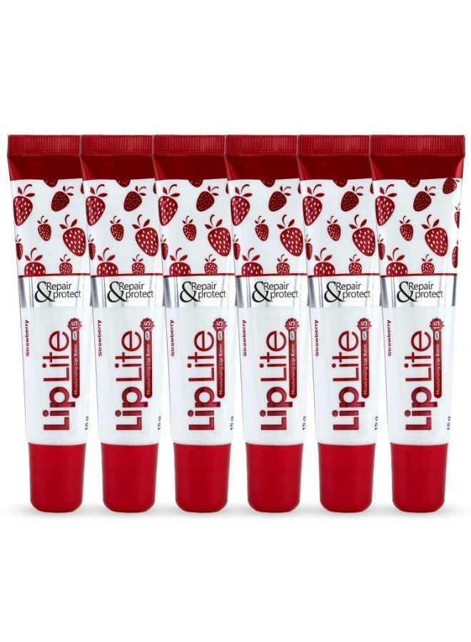 Leeford Liplite Moisturizing Lip Balm With Spf 15-15G (Pack Of 6) | Enriched With Almond,Jojoba Oil & Vitamin E | Helps To Smooth, Hydrates & Lightens Lips, White - Image 1