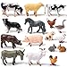 Sumind Namalu 16 Pcs Animal Figures Toys Realistic Jungle Animal Figurines Mini Learning Educational Playset Farm Cake Topper Ornaments for Easter Egg Fillers Birthday Christmas Farm Themed Party - Image 2