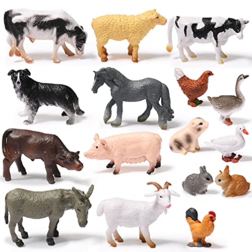 Sumind Namalu 16 Pcs Animal Figures Toys Realistic Jungle Animal Figurines Mini Learning Educational Playset Farm Cake Topper Ornaments for Easter Egg Fillers Birthday Christmas Farm Themed Party - Image 1