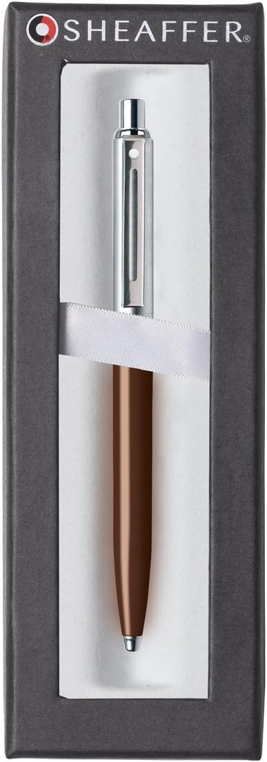 SHEAFFER Sheaffer Sentinel Coffee Bean Resin Barrel Chrome Cap Nickel Plate Trim Ballpoint E23212551  - Image 2