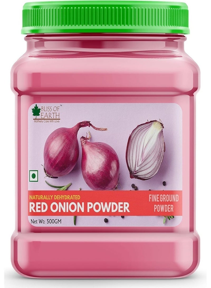 BLISS OF EARTH Natural Red Onion Powder Dehydrated Good For Cooking and Hair Growth Pack of 3x500Gm - Image 2