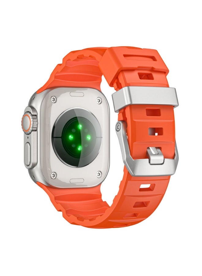 SHOPI ROCKY POINT STRAPS 42/44/45/46/49 – Premium Silicone Watch Strap in Orange Color - Image 3