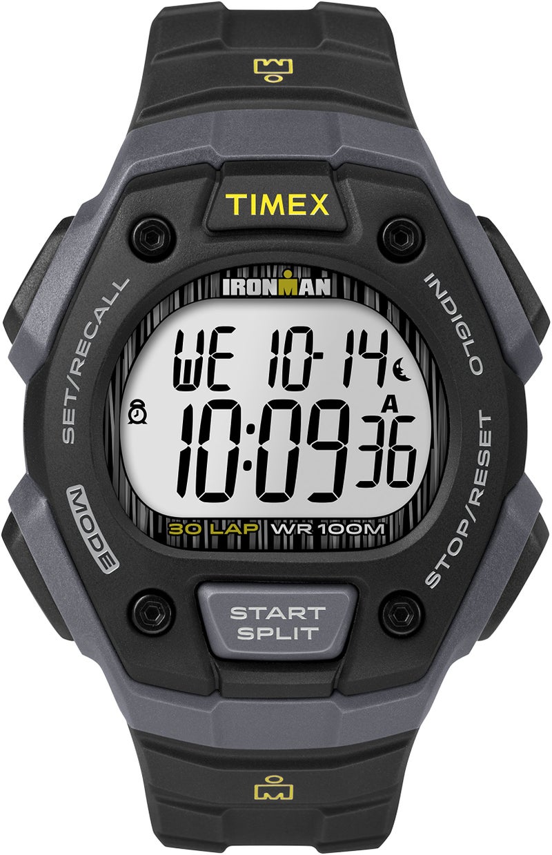 Timex Men's Ironman Triathlon Classic 30 38mm Watch â€“ Gray & Black Case with Black Resin Strap - Image 1