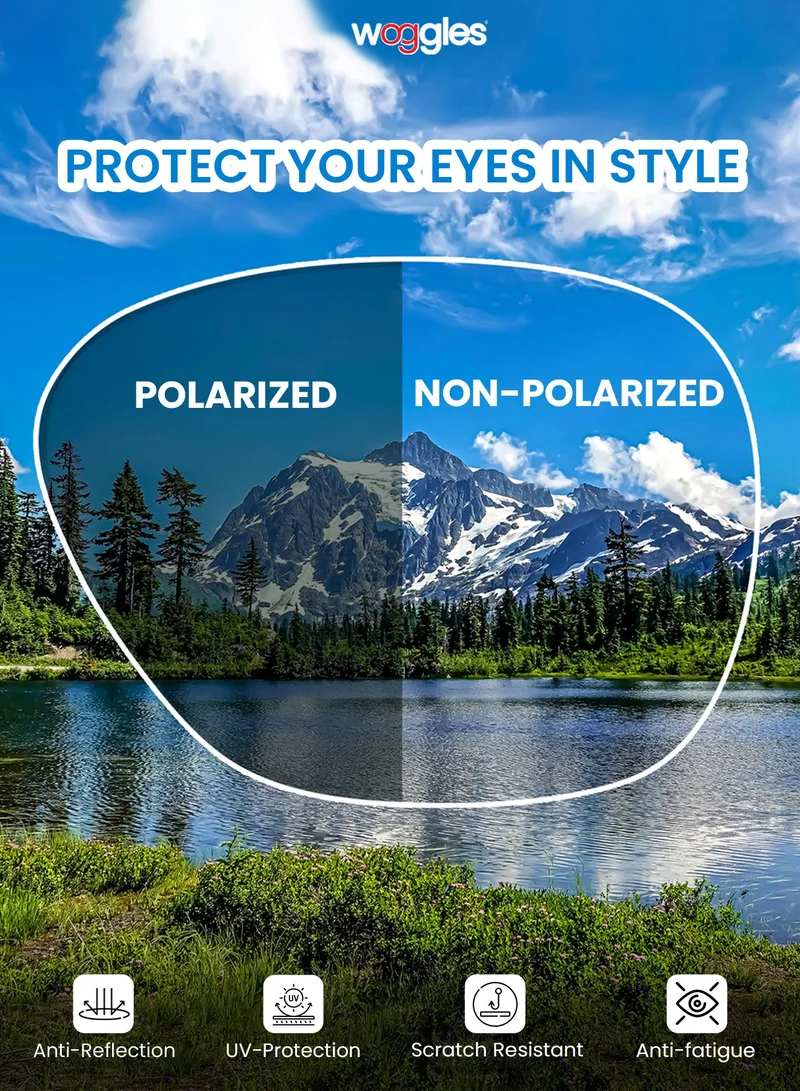 Woggles Mirrored Polarized Square Sunglasses