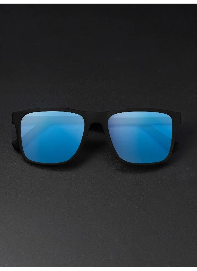 Woggles Mirrored Polarized Square Sunglasses