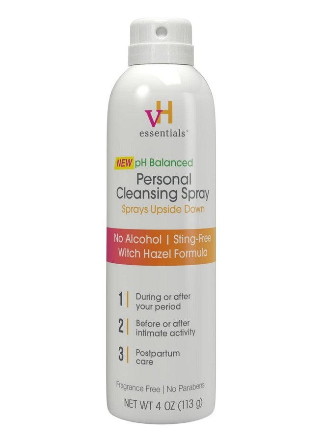 vH Essentials vH essentials Personal Cleansing Spray, pH Balancing Lactic Acid, Sting-Free, Witch Hazel Formula, Fragrance free, Paraben free, Sprays upside down for easy external intimate cleansing, 4 floz  - Image 1
