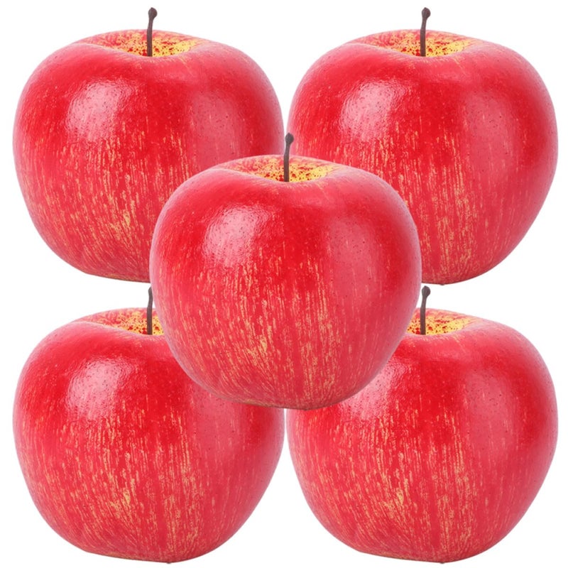 Realistic Red Artificial Foam Fruit Decor 5PCS Kitchen Home Party Display - Image 2