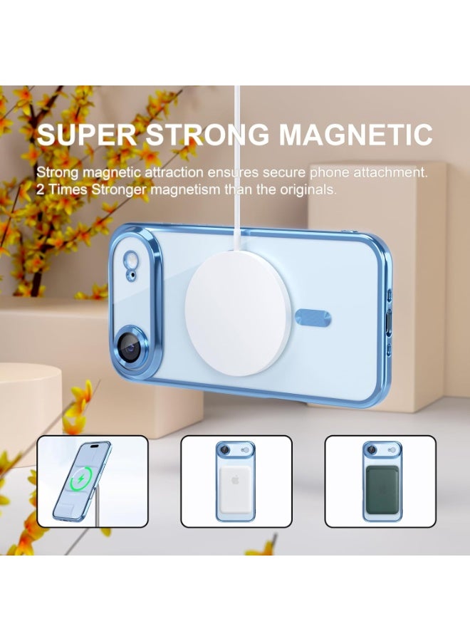 HaDoii iPhone 17 Air Case Cover with Full Camera Lens Protector(Compatible with MagSafe)(Shockproof Military Grade Drop Protection) , Soft Clear Phone Case for iPhone 17 Air, (Clear/Blue) - Image 3