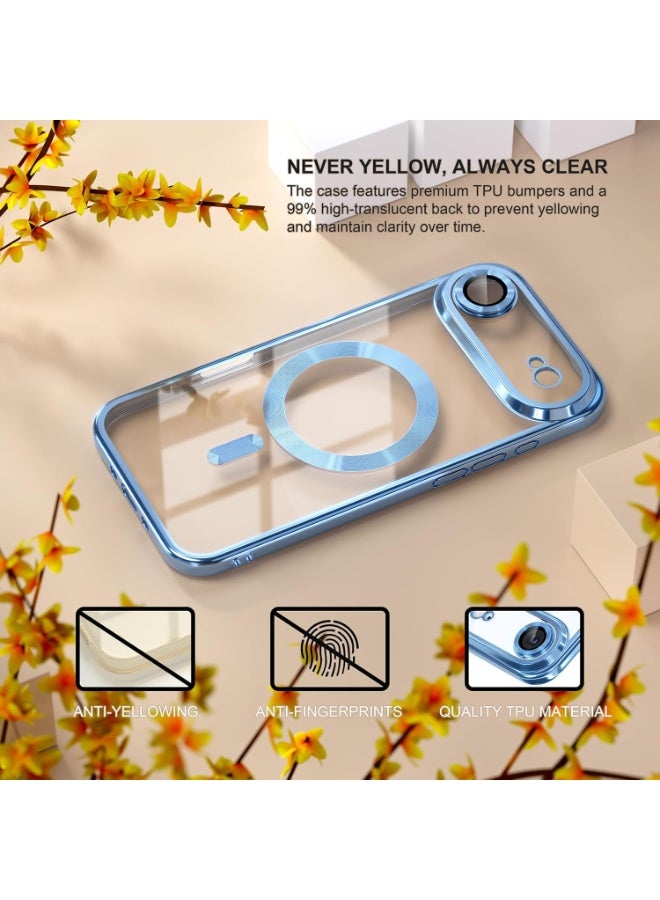 HaDoii iPhone 17 Air Case Cover with Full Camera Lens Protector(Compatible with MagSafe)(Shockproof Military Grade Drop Protection) , Soft Clear Phone Case for iPhone 17 Air, (Clear/Blue) - Image 4