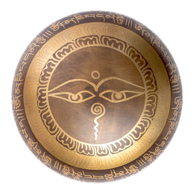 HIMALAYAN BAZAAR Tibetan Singing Bowl Set - Easy To Play Authentic Handcrafted For Meditation Sound Bowl Chakra Yoga Healing 4 Inches By Himalayan Bazaar (Brown & Blue) - Image 2