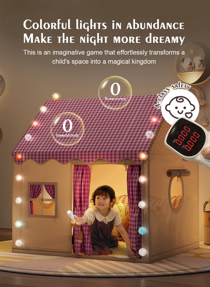 URbazaar Large Kids Tent House Indoor Outdoor,Toddler Play Tent With Birthday Party Decoration,Play house for Baby Princess Castle Tent, Kids Indoor Room Toys for Girls Boys Age 3,4,5,6-10 Years Old (pink) - Image 5