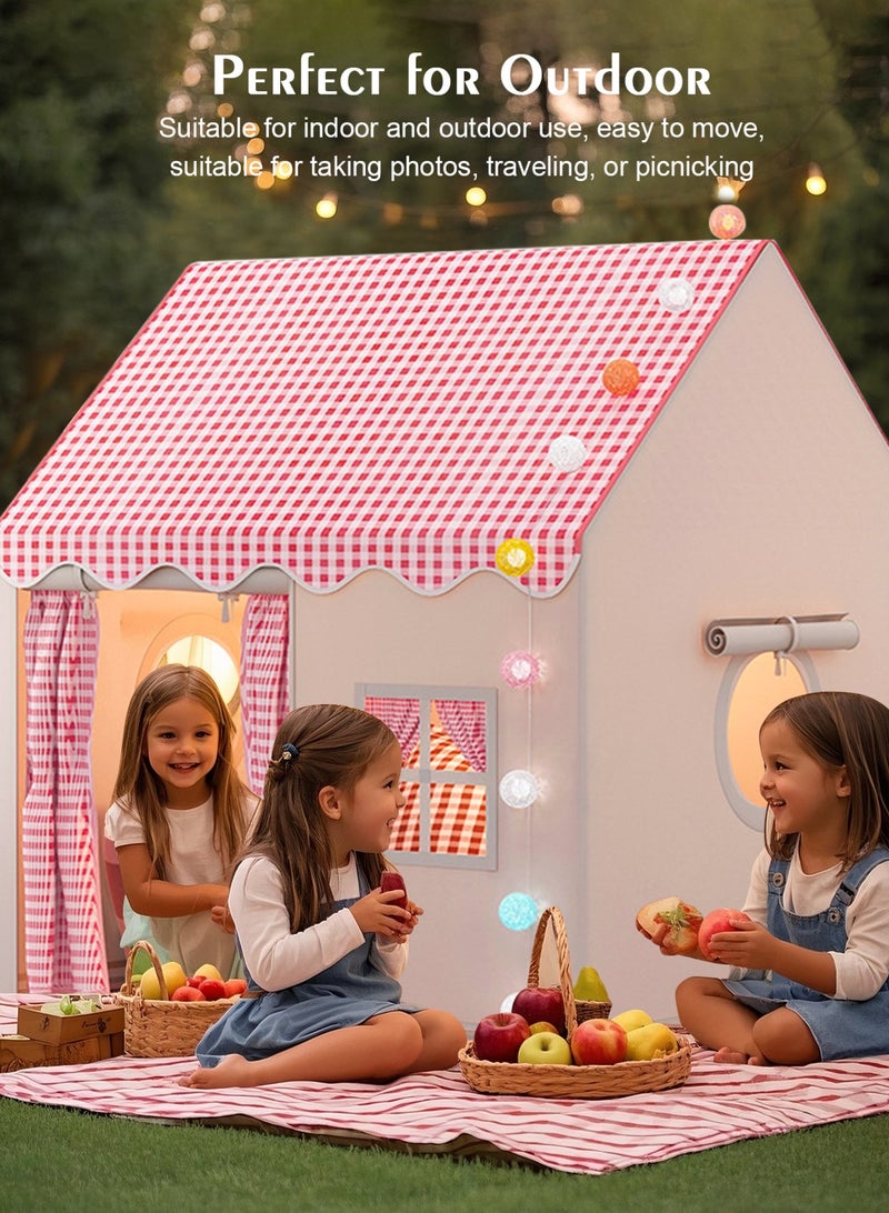 URbazaar Large Kids Tent House Indoor Outdoor,Toddler Play Tent With Birthday Party Decoration,Play house for Baby Princess Castle Tent, Kids Indoor Room Toys for Girls Boys Age 3,4,5,6-10 Years Old (pink) - Image 4