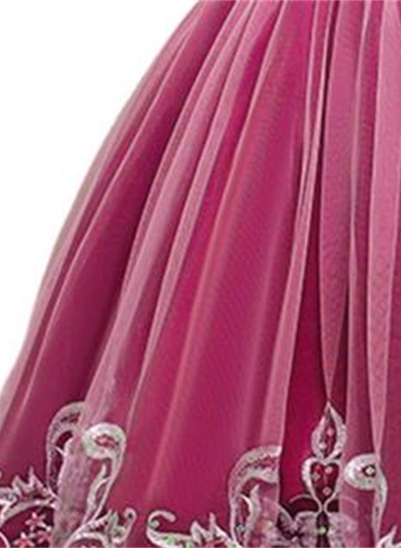 Girls Dress Sleeveless Mesh Performance Host Princess Dress Costumes - Image 2