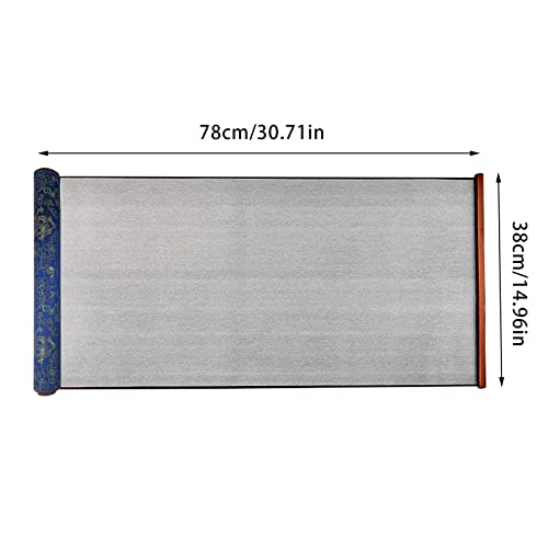Flylin Calligraphy Cloth, Reusable Chinese Calligraphy Practicing Tool Magic Water Painting Paper Ten Thousand Times Writing Cloth Scroll for Home School (Blue) - Image 3