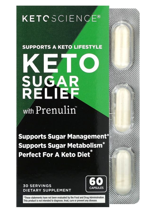 Keto Science Keto Sugar Relief with Prenulin 60 Capsules - Image 1