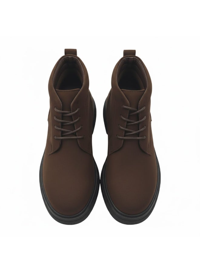 Men's elegant lace-up ankle boots made of suede - featuring a comfortable Turkish rubber sole - Image 3