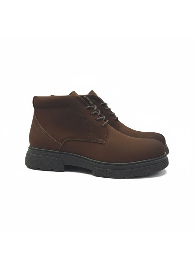 Men's elegant lace-up ankle boots made of suede - featuring a comfortable Turkish rubber sole - Image 4