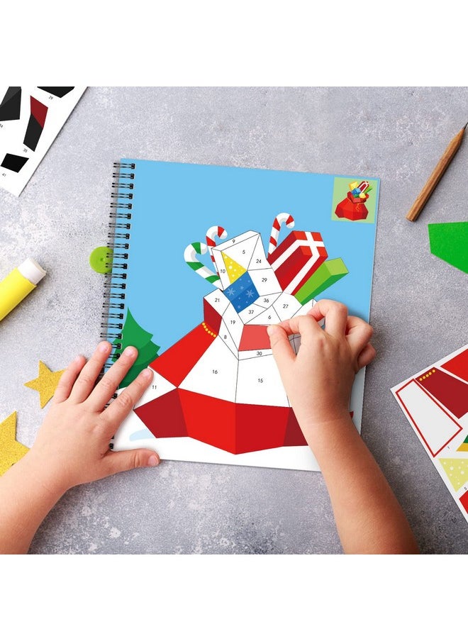 Omgouue - 2Pcs Christmas Crafts For Kids Ages 4-8 Sticker Paint Books Includes Elf Santa Penguins Snowman And More Designs Gift Party Create 20 Pictures Sticker Sheets Are Separate - Image 1
