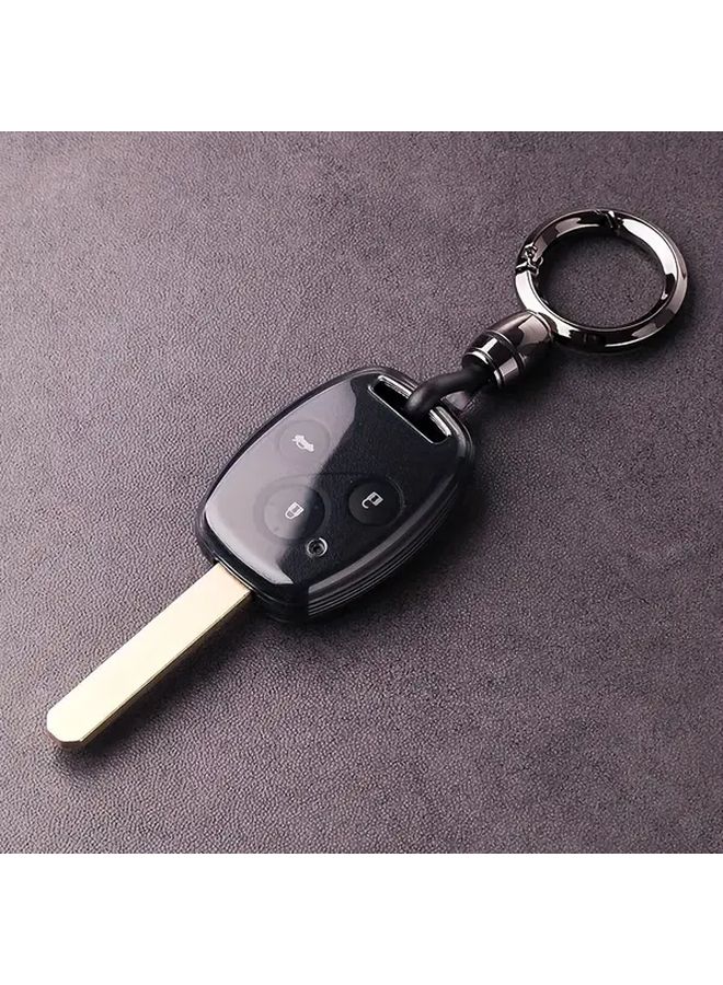 غطاية مفتاح شفافة سوداء ذات قشرة واحدة من TPU لهوندا سيفيك وأكورد وCRV - Image 3