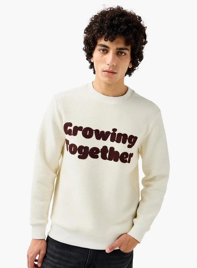 Lee Cooper Lee Cooper Men Regular Fit Slogan Print Cotton Sweatshirt