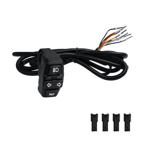 FALVFUN Motorcycle Head Light Turn Switch 3in1 Motorbike Handlebar Headlights Horn Turn Signal Switch Scooter Light Horn Turning On Off Control Button Set Fits Motorbike EBike EScooter - Image 1