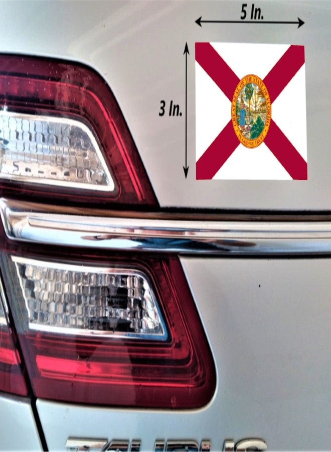 Florida Flag Stickers 2 Flags 3x5 and 2 Maps 5x3.75 FL State Flag Decal Bumper Stickers Wheezeway - Image 3