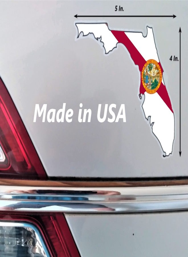 Florida Flag Stickers 2 Flags 3x5 and 2 Maps 5x3.75 FL State Flag Decal Bumper Stickers Wheezeway - Image 2