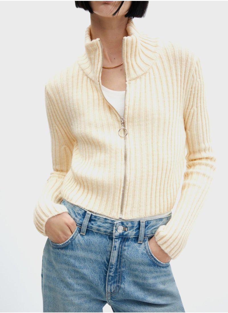 MANGO High Neck Knitted Cardigan  - Image 3