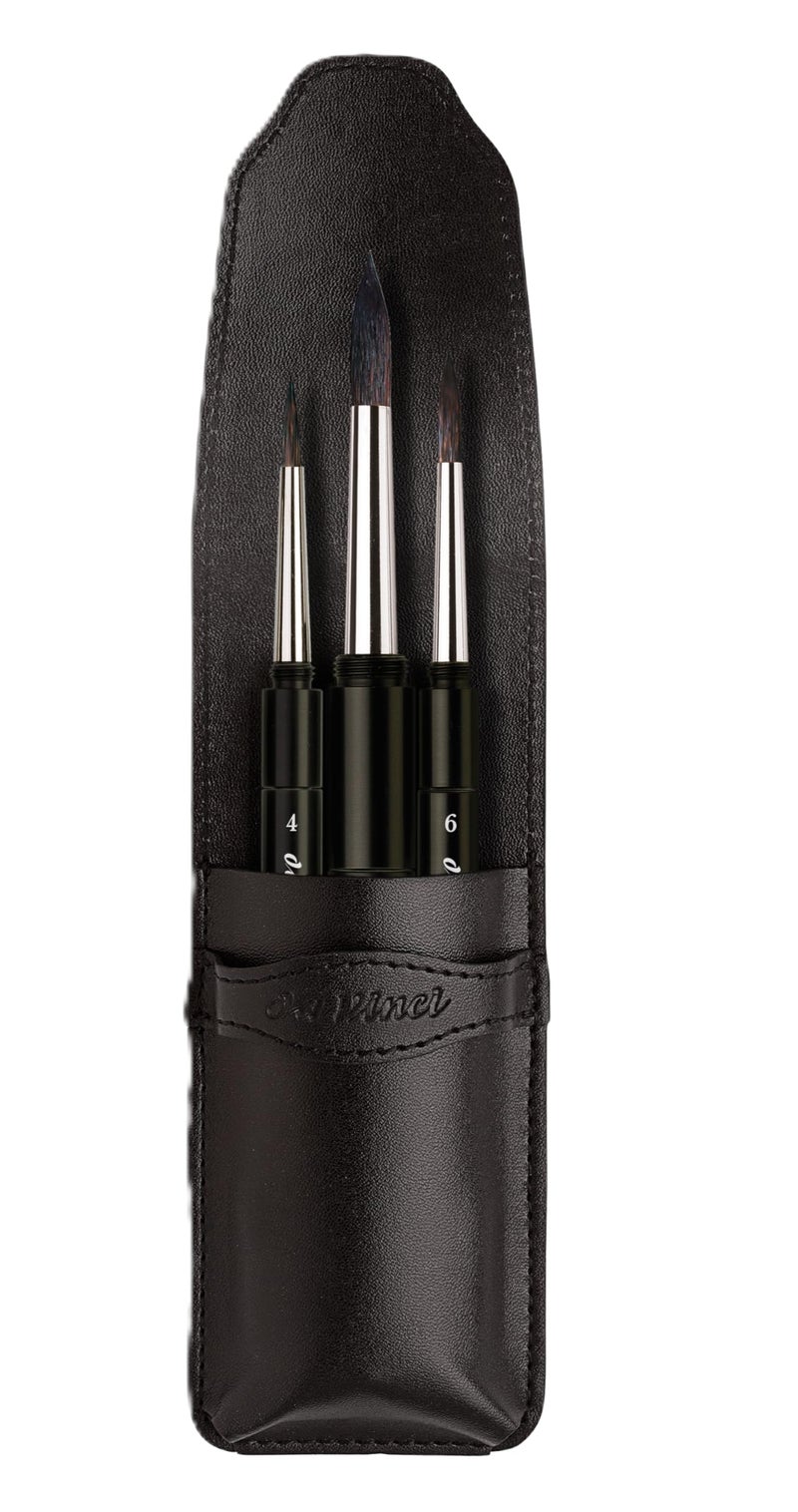 da Vinci Brushes Casaneo Watercolor Brushes, Black, 3 Each - Image 3