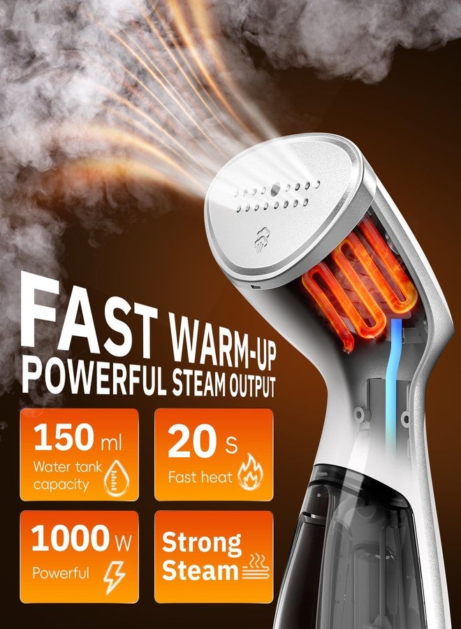 OGHom Portable Travel Handheld Steamer for Clothes, Garment Wrinkle Remover, 1000W Strong Penetrating Fabric Steamer, for Home, Office, Travel (ONLY FOR 120V) -White - Image 2