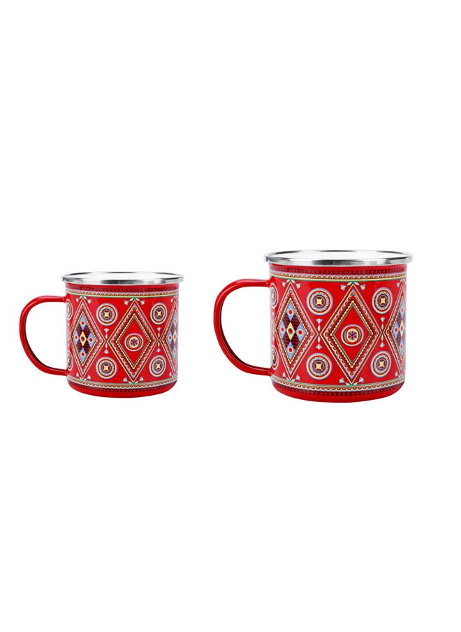 AL SANIDI - Najdi inscription cup, Coffee cup for trips and travel, Red, 750 ml - Image 1