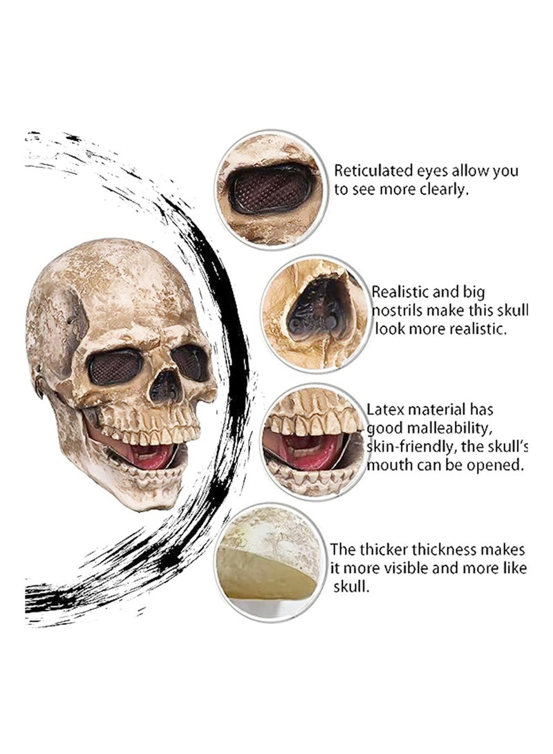 Ghost Mask Latex Horror Mask Cosplay Headgear Masquerade Costume Accessories Halloween (B) - Image 4