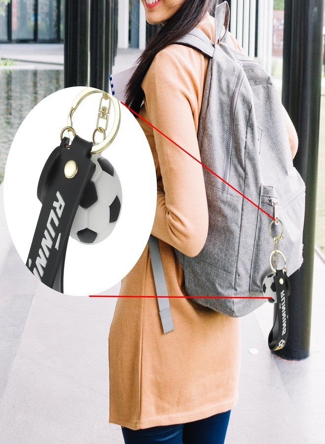 كوبي سلسلة مفاتيح كوبي لكرة القدم، حلقات مفاتيح سيليكون رياضية مبتكرة، سلسلة مفاتيح هدية ملهمة لكرة القدم للأطفال، هدايا حفلات ومكافآت (أسود) - Image 2