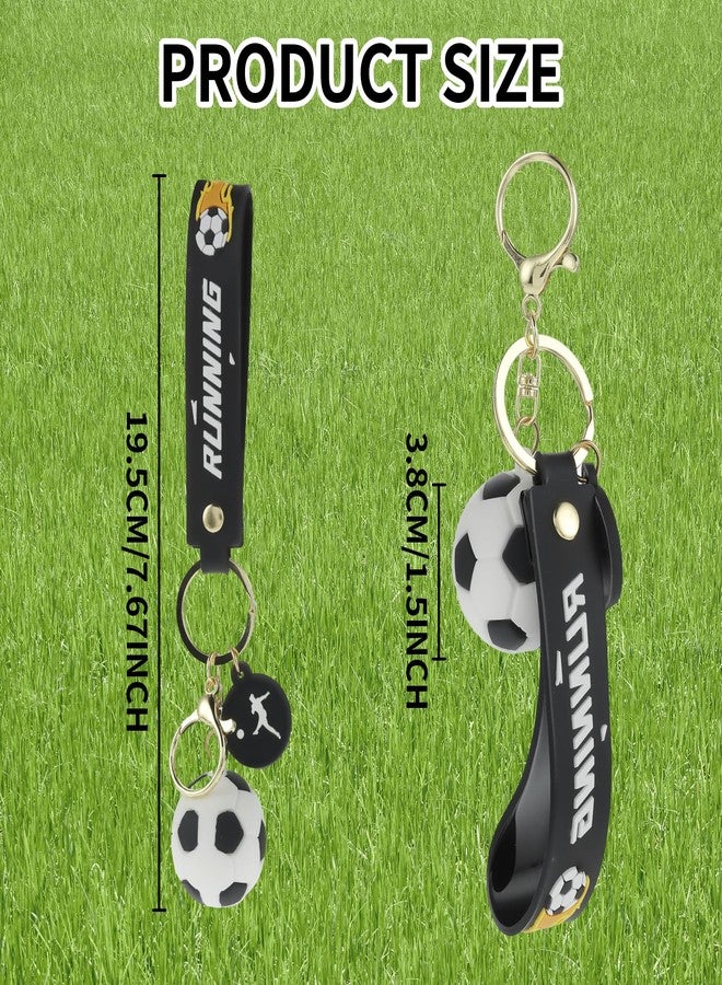 كوبي سلسلة مفاتيح كوبي لكرة القدم، حلقات مفاتيح سيليكون رياضية مبتكرة، سلسلة مفاتيح هدية ملهمة لكرة القدم للأطفال، هدايا حفلات ومكافآت (أسود) - Image 3