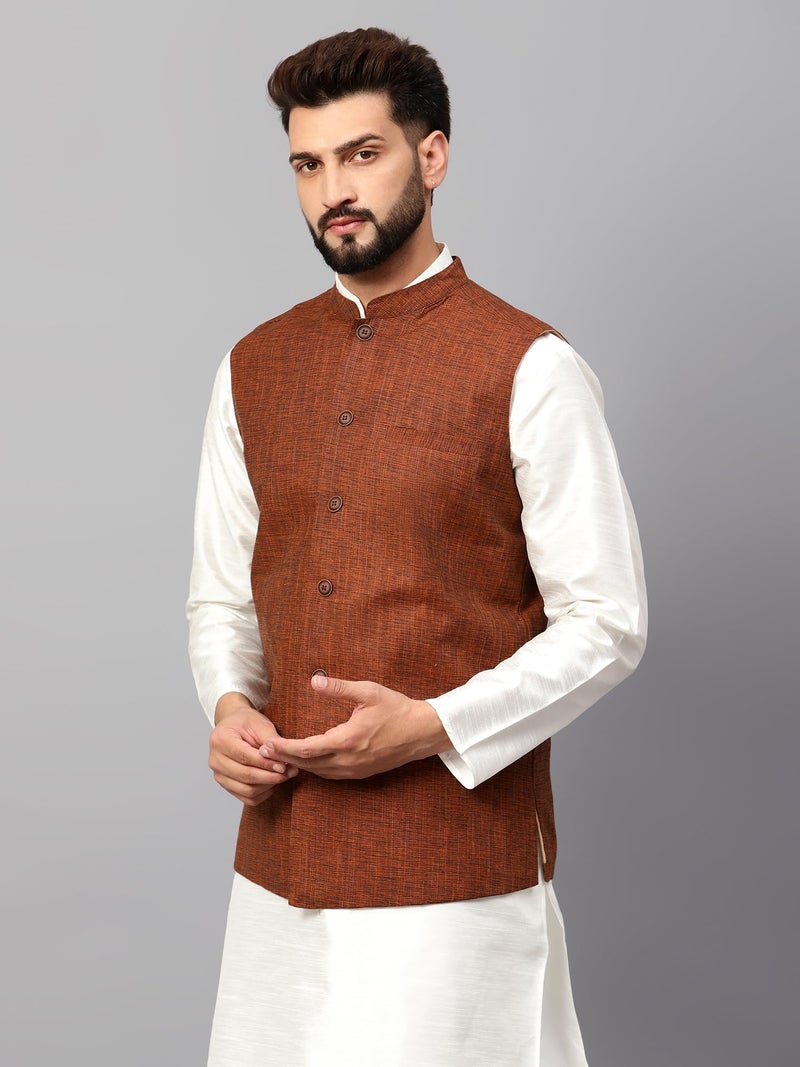 LATEST CHIKAN Men's Traditional Cotton Nehru Jacket/Waistcoat - Image 3