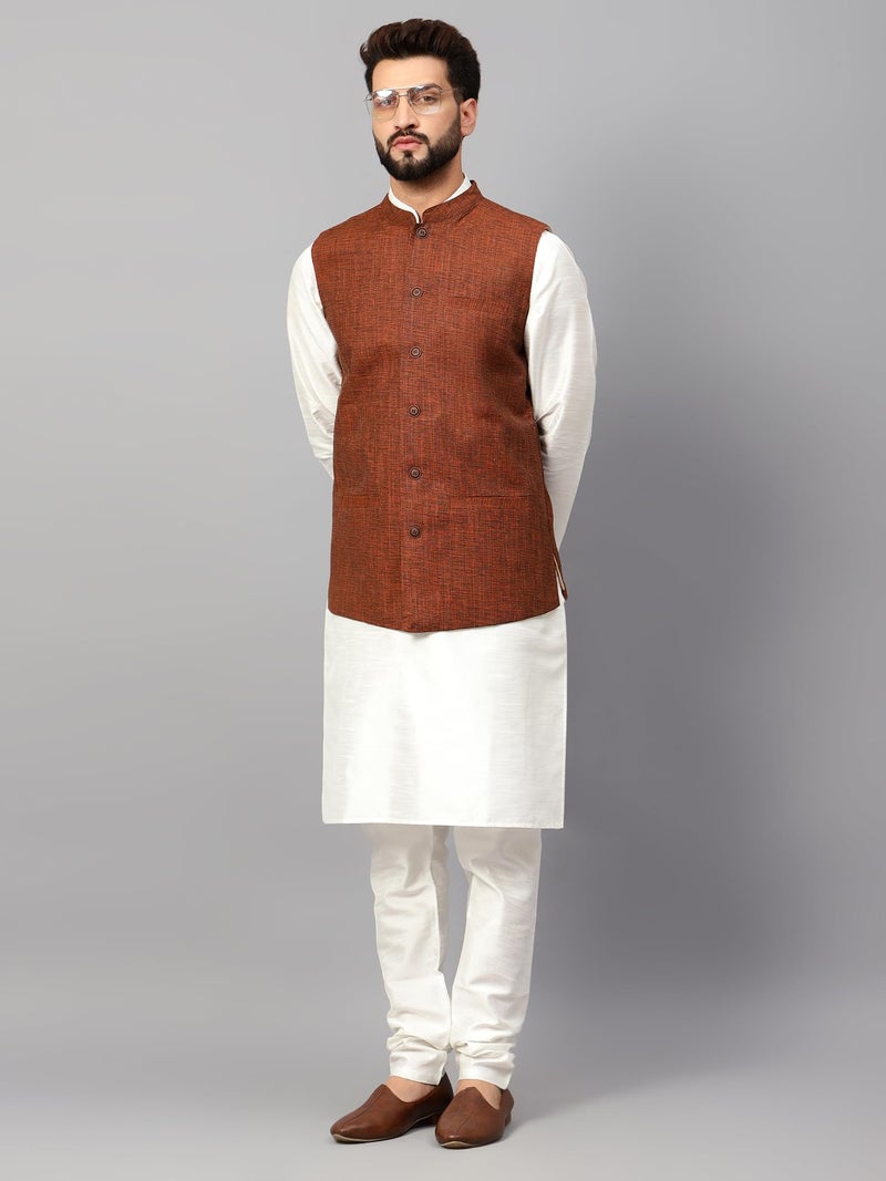 LATEST CHIKAN Men's Traditional Cotton Nehru Jacket/Waistcoat - Image 2