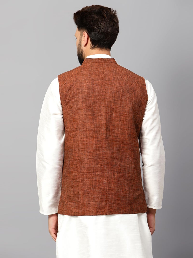 LATEST CHIKAN Men's Traditional Cotton Nehru Jacket/Waistcoat - Image 4