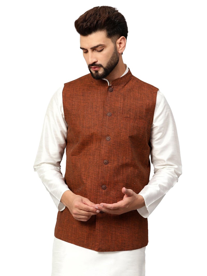 LATEST CHIKAN Men's Traditional Cotton Nehru Jacket/Waistcoat - Image 1