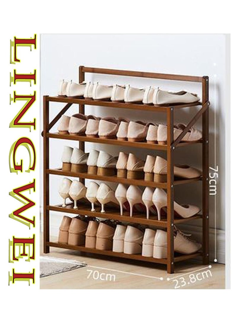 LINGWEI Wooden Shoe Bench 5 Tier Shoe Rack Storage - Image 4