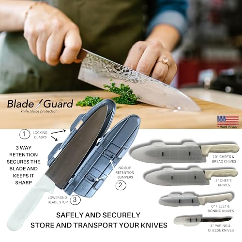 Agilux Blade Guard Knife Blade Protection Cover, Secure Fit Sheath for Storage or Transport – Chef’s Kitchens, Travel & Outdoor Use, Dishwasher Safe BPA-Free (Clear, 8") - Image 5