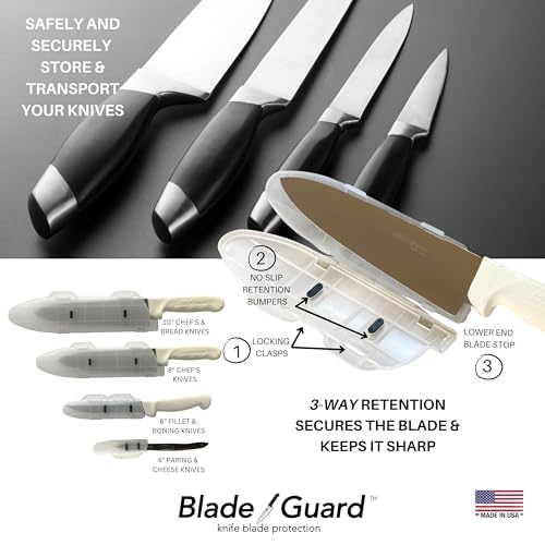 Agilux Blade Guard Knife Blade Protection Cover, Secure Fit Sheath for Storage or Transport – Chef’s Kitchens, Travel & Outdoor Use, Dishwasher Safe BPA-Free (Clear, 8") - Image 4