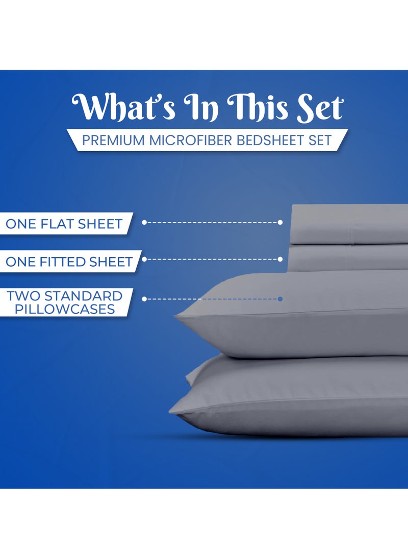 Infinitee Xclusives Premium Grey King Sheets Set - 1800 TC Series 4 Piece Bed Sheets - Soft Brushed Microfiber Fabric - 16 Inches Deep Pockets Sheets Wrinkle Free & Fade Resistant by Infinitee Xclusives  - Image 2