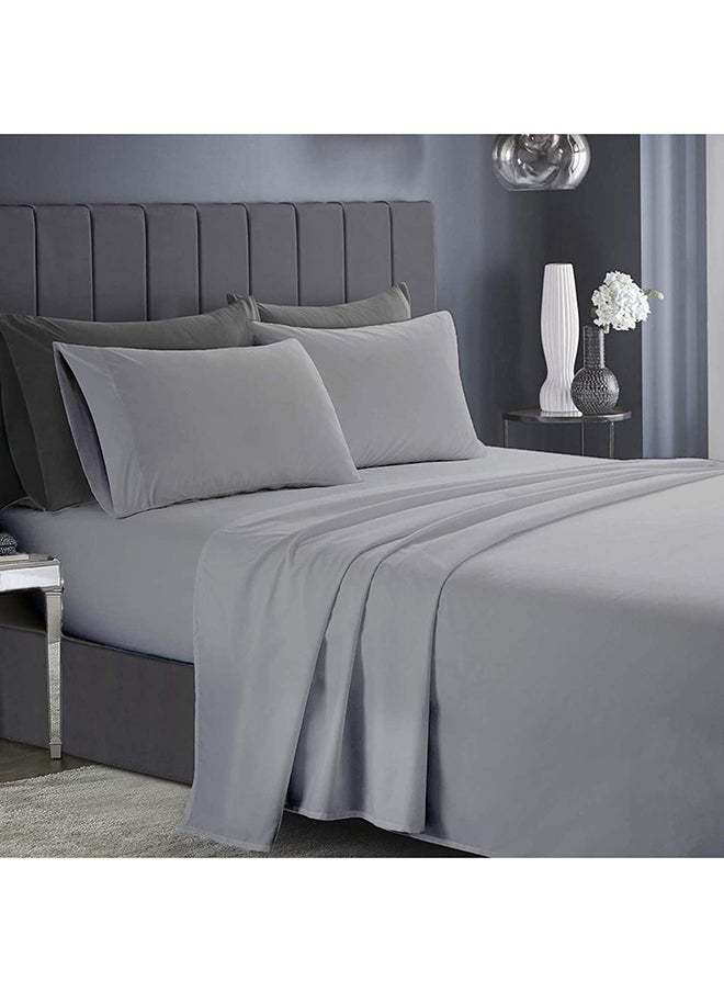 Infinitee Xclusives - Premium Grey King Sheets Set - 1800 TC Series 4 Piece Bed Sheets - Soft Brushed Microfiber Fabric - 16 Inches Deep Pockets Sheets Wrinkle Free & Fade Resistant by Infinitee Xclusives - Image 1