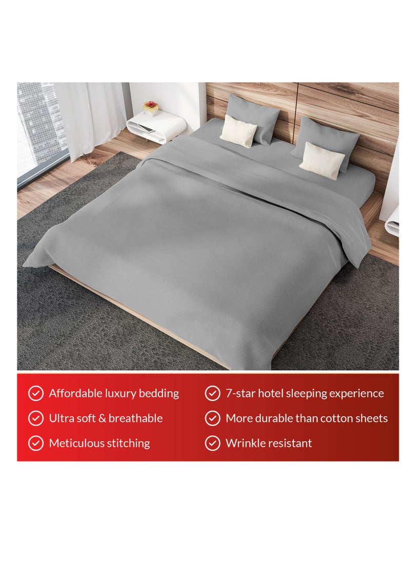 Infinitee Xclusives - Premium Grey King Sheets Set - 1800 TC Series 4 Piece Bed Sheets - Soft Brushed Microfiber Fabric - 16 Inches Deep Pockets Sheets Wrinkle Free & Fade Resistant by Infinitee Xclusives - Image 1