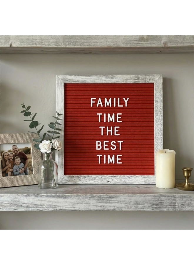 C CRYSTAL LEMON Rustic Red Felt Letter Board 10x10 Inch, 336 Letters Numbers and Symbols, Changeable Wooden Message Board with Wall Mount and Display Stand - Image 4
