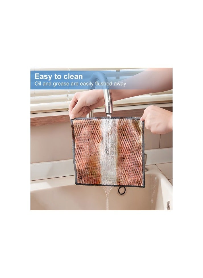 مجموعة 8 قطع من مناشف التنظيف مزدوجة الجوانب – 30×30 سم – قماش شبكي لفرك البقع + ألياف دقيقة ناعمة – مناشف متعددة الاستخدام للمطبخ والسيارة والمنزل - Image 5
