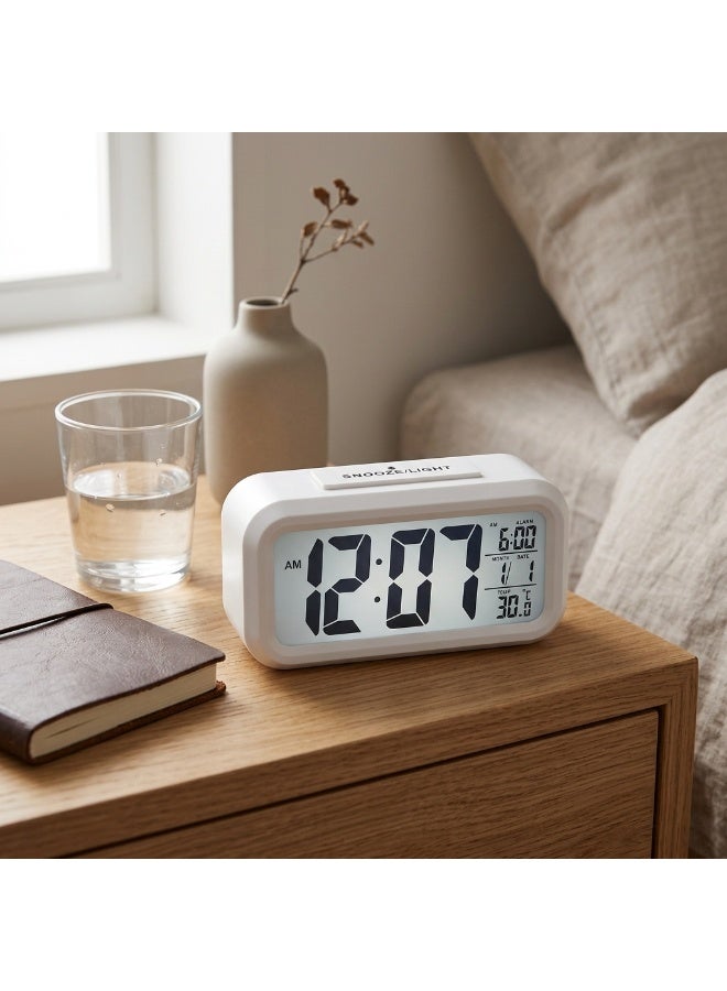 Digital LED Alarm Clock with Temperature & Date - Multicolour Display & Smart Snooze Function - Image 4