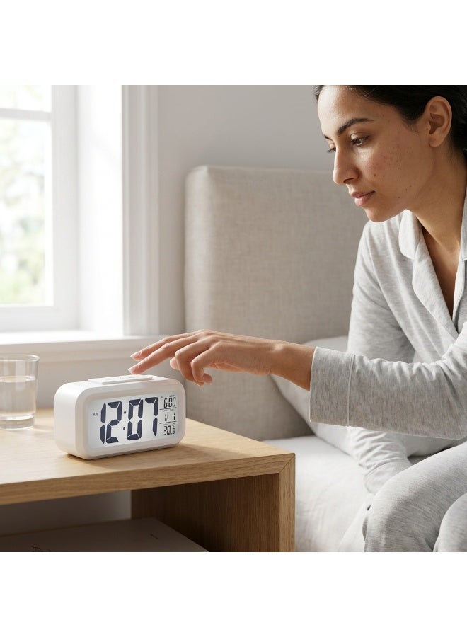 Digital LED Alarm Clock with Temperature & Date - Multicolour Display & Smart Snooze Function - Image 3